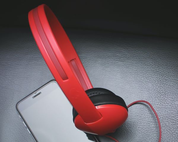 A phone and headphones