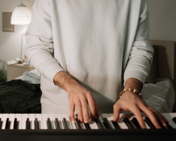 A man playing piano